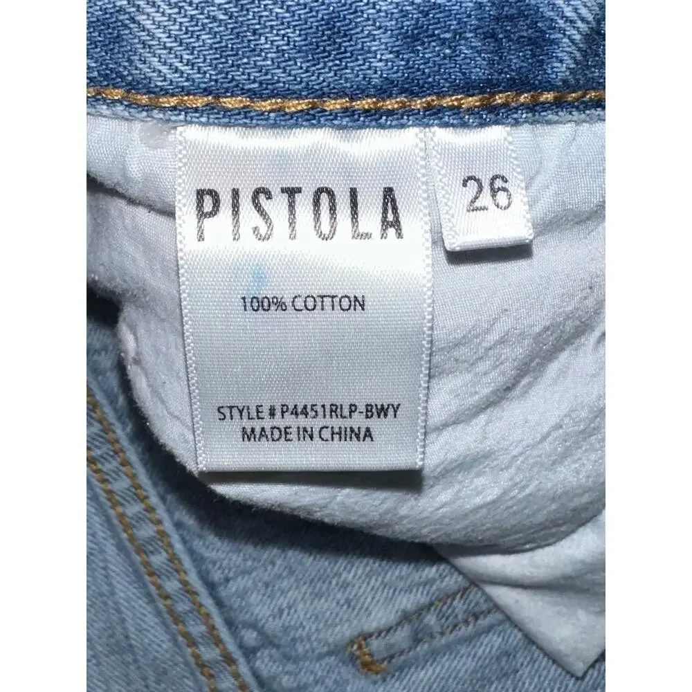 Pistola Denim Nova Cut-Off Distressed Cotton Light Wash Jean Shorts Size 26